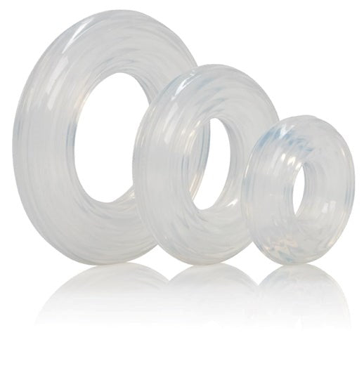 Premium Silicone Ring Set Gripping Cock Rings - - Stretchy Cock Rings