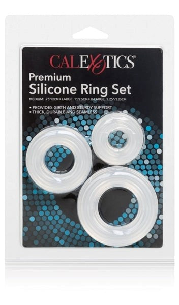 Premium Silicone Ring Set Gripping Cock Rings - - Stretchy Cock Rings