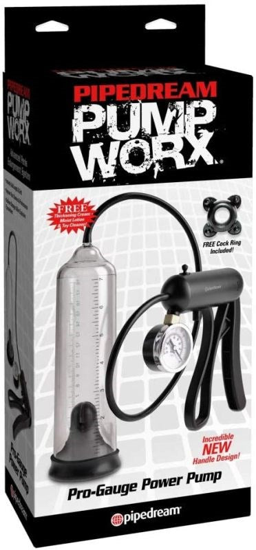 Pipedream Pump Worx Pro-Gauge Power Penis Pump - - Pumps, Extenders and Sleeves