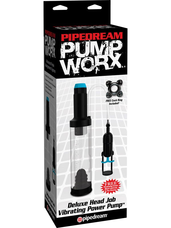 Pump Worx Deluxe Head Job Vibrating Penis Pump - - Pumps, Extenders and Sleeves
