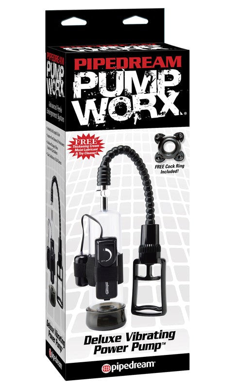 Pump Worx Deluxe Vibrating Power Penis Pump - - Pumps, Extenders and Sleeves