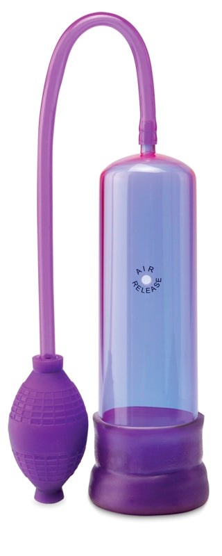Pipedream Products Pump Worx Purple Power Pump with Enhancement Ring - Penis Pumps And Stretchers