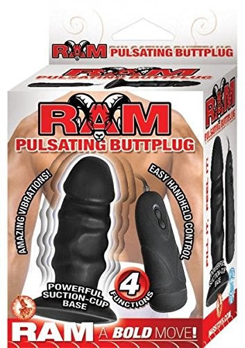 Ram Pulsating Buttplug Black All Thrill Gear - - Butt Plugs