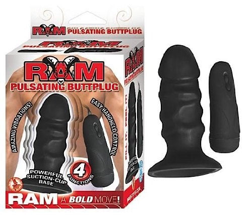 Ram Pulsating Buttplug Black All Thrill Gear - - Butt Plugs