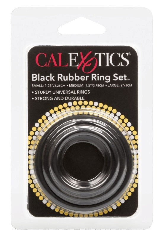 CalExotics 3 Piece Stretchy Rubber Cock Ring Set - - Stretchy Cock Rings