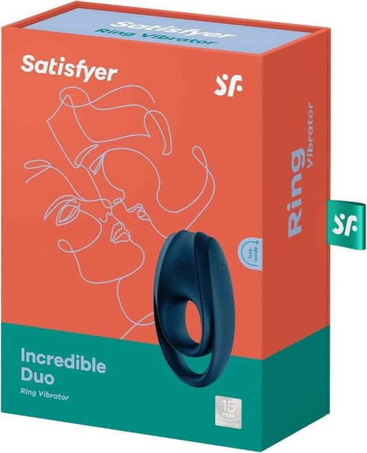Satisfyer Incredible Duo Ring Deep Blue CRing for Every Man - - Vibrating Cock Rings