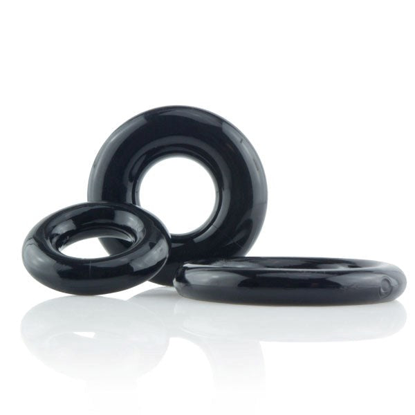 ScreamingO The RingOs Stretchy Cock Ring - 3 Sizes - Black - Cock Rings