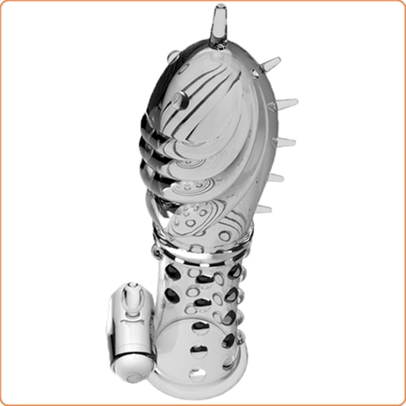 Sensual Bliss - BDStyle's Vibrating Crystal Penis Sleeve - - Pumps, Extenders and Sleeves