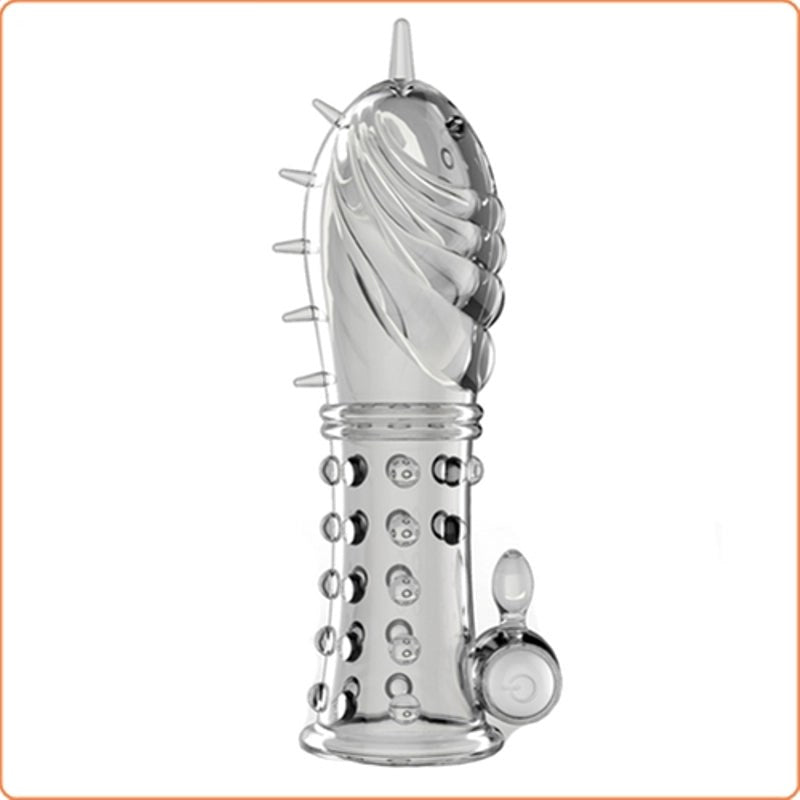 Sensual Bliss - BDStyle's Vibrating Crystal Penis Sleeve - - Pumps, Extenders and Sleeves