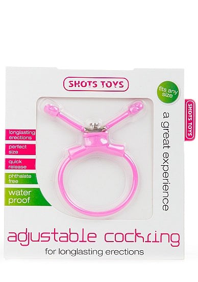 SHOTS Adjustable Cock Ring in Pink - - Cock Rings
