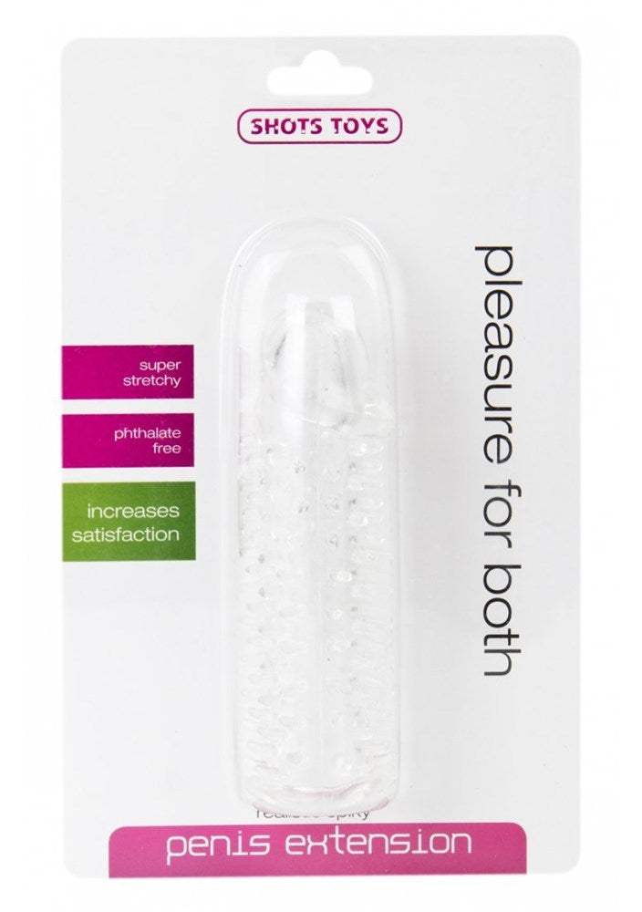 Shots Toys Realistic Spikey Penis Extension Transparent - - Pumps, Extenders and Sleeves