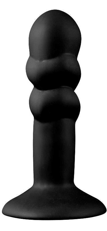 Shove Up 5" Silicone Butt Plug with Suction Cup Black - - Butt Plugs