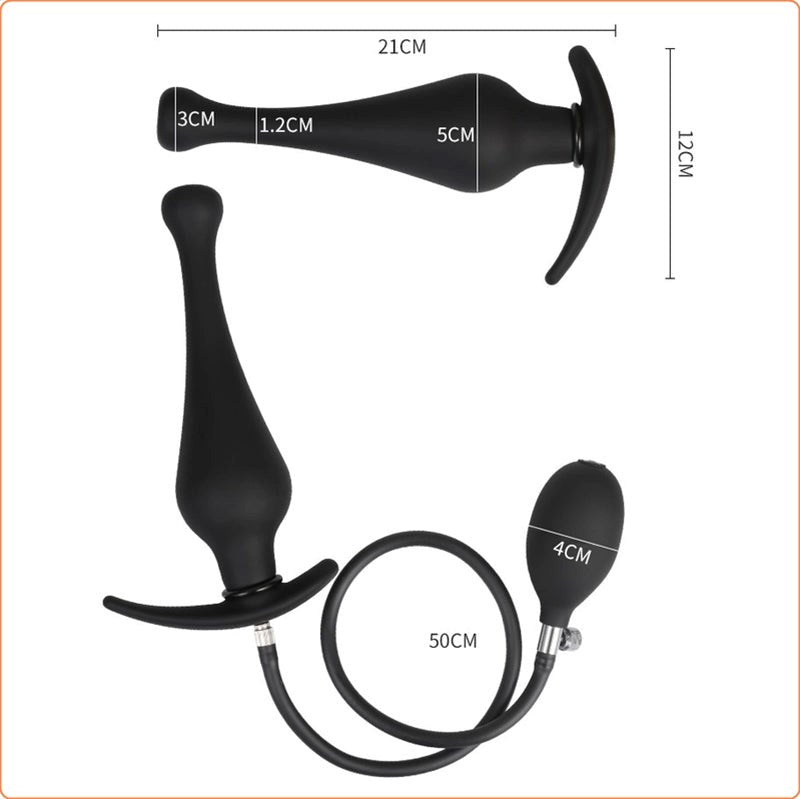 BDStyle Silicone Expand Inflatable Dildo Anal Plug Adjustable Size - - Butt Plugs