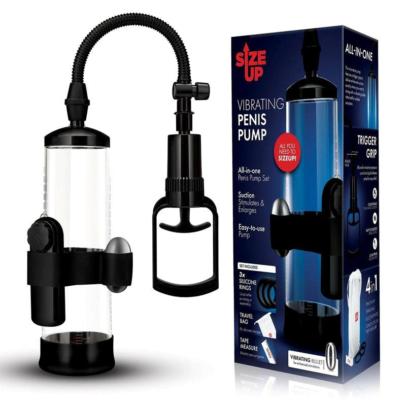 Size Up Vibrating Trigger Penis Pump - Pump Up the Fun - - Pumps, Extenders and Sleeves