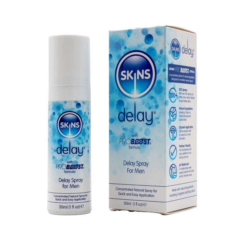 Skins Natural Delay Spray - Discreet Endurance for Lasting Satisfaction - - Delay and Excite Sprays