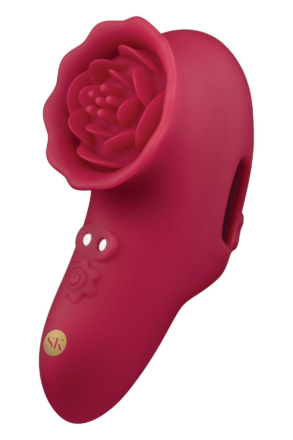 Xgen Secret Kisses Rosegasm Playful Petal Rechargeable Finger Vibrator - Finger and Tongue Vibrators