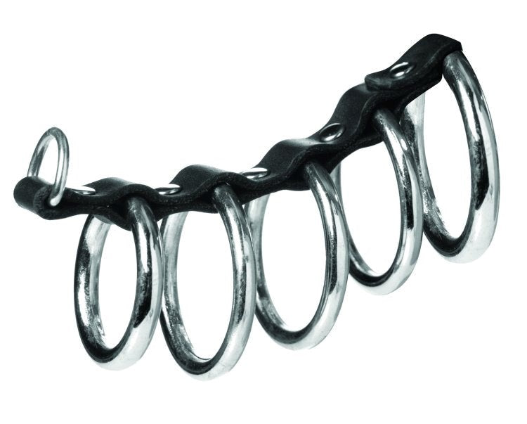 Extreme BDSM Pleasure - 5 Interconnected Steel Rings by XR Brands - - Cock Rings