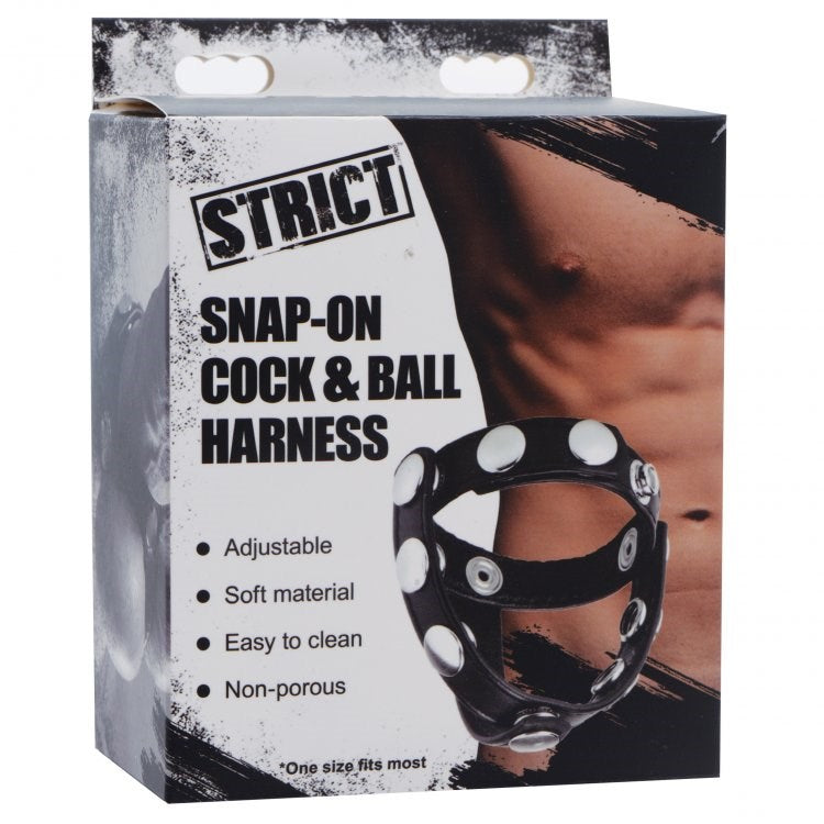 Strict Snap-On Mens Cock And Ball Harness - - Cock Rings