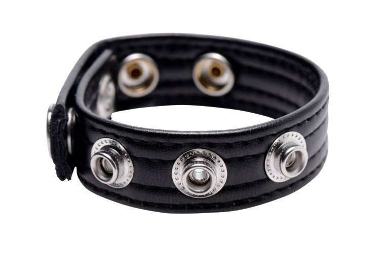 Strict Speed Snap PU Leather Cock Ring - - Cock Rings