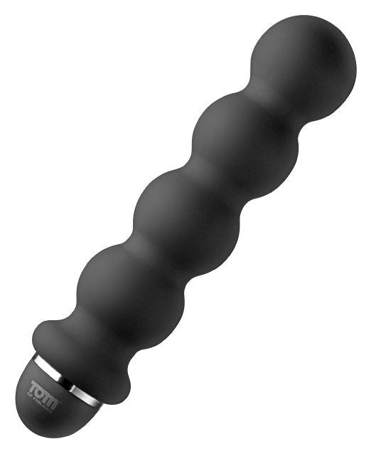 Tom of Finland Stacked Ball 5X Vibe Anal Beads with Powerful Vibration - - Anal Vibrators