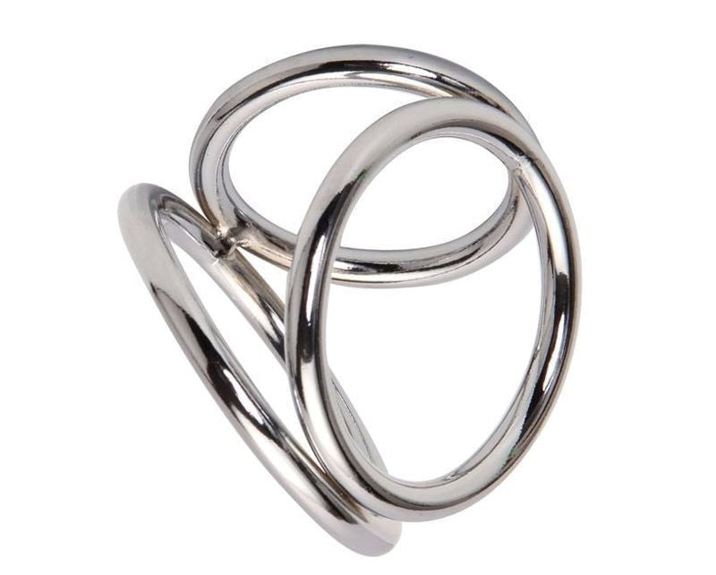 Triple Cock & Ball Divider Ring - - Cock Rings