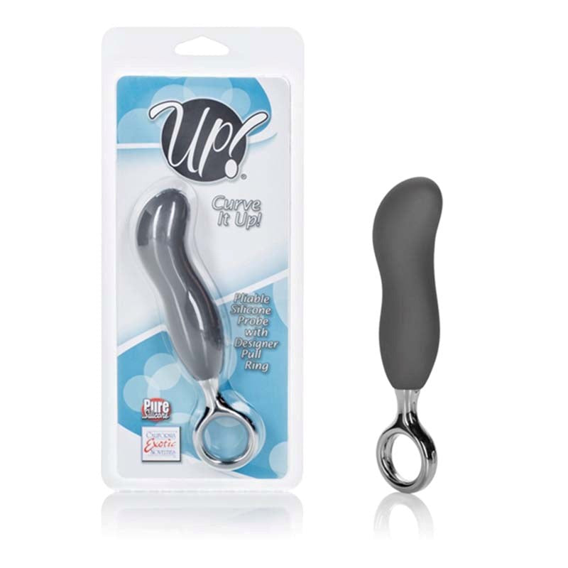 CalExotics Up! Curve It Up Silicone Prostate Toys Grey - - Anal Dildos