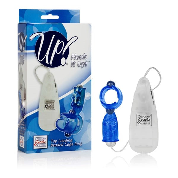 Up! Hook It Up Top Loading Beaded Cock Cage Ring - - Cock Rings