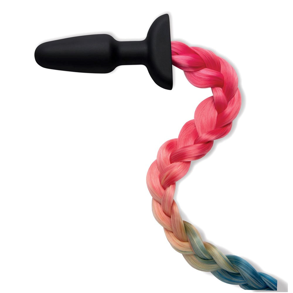 WhipSmart Furry Tales Silicone Rainbow Tail Butt Plug - - Butt Plugs
