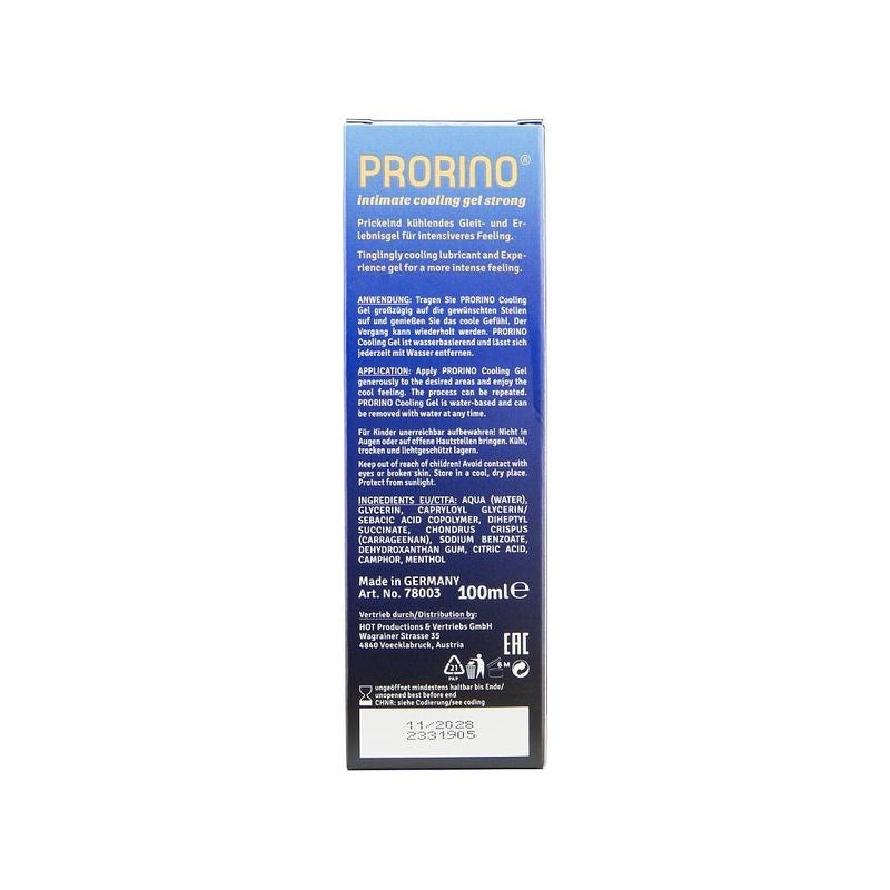 Hot Ero PRORINO Water Soluble Cooling Gel Strong 100ml - Default Title - Water Based Lubes
