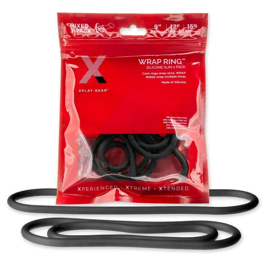 Xplay Silicone Thin Wrap Ring 3 Pack Harder, Longer, Better - - Cock Rings