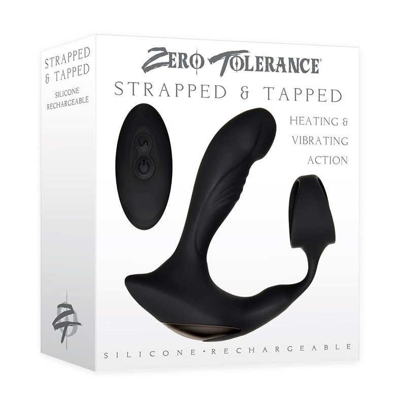 Zero Tolerance Strapped & Tapped Prostate Vibrator Black - - Butt Plugs