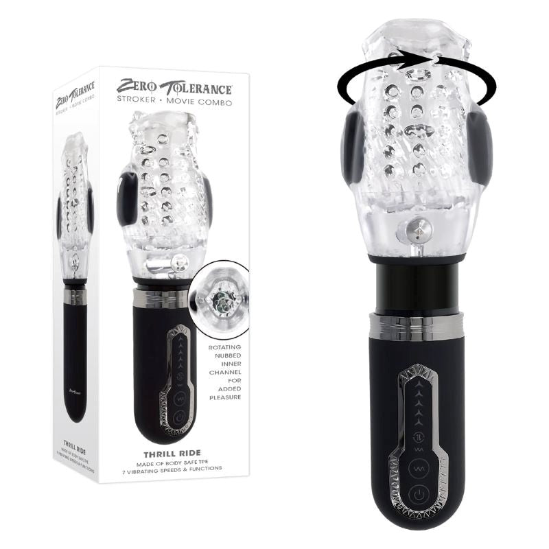 Zero Tolerance THRILL RIDE Vibrating Mens Stroker - - Masturbators and Strokers