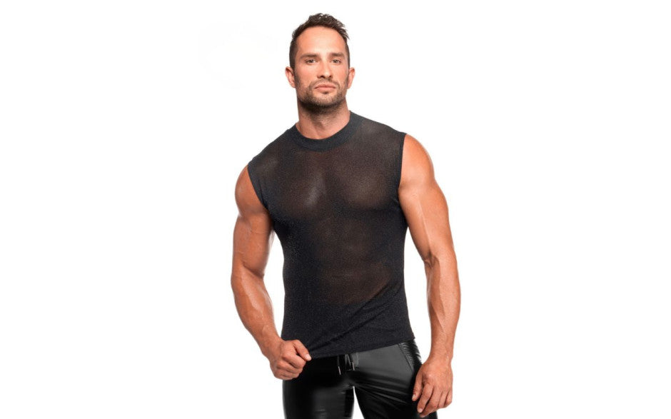 Noir Handmade Onyx Skin Sleeveless Cut Tank Black - - Mens Briefs And Boxers