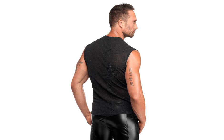 Noir Handmade Onyx Skin Sleeveless Cut Tank Black - - Mens Briefs And Boxers