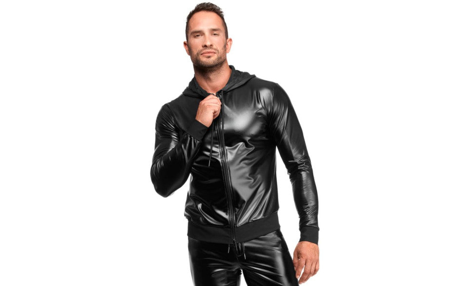 Noir Handmade Vexen Hooded Mens Jacket Black - - Mens Briefs And Boxers