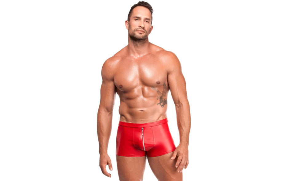 Noir Handmade Sexy Mens Red Ignite Shorts - - Mens Briefs And Boxers