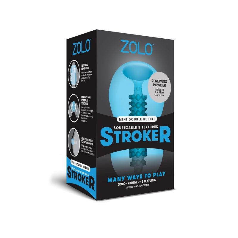 Zolo Mini Double Bubble Stroker Discreet Packaging - - Masturbators and Strokers