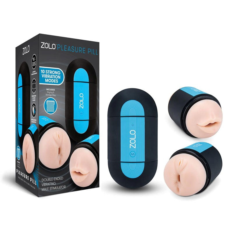 ZOLO Pleasure Pill - Rechargeable Stroker with 3 Speeds and 7 Patterns - - Masturbators and Strokers