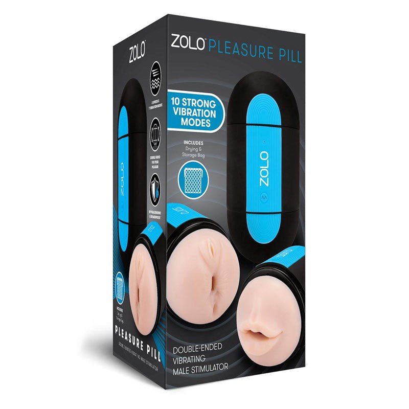 ZOLO Pleasure Pill - Rechargeable Stroker with 3 Speeds and 7 Patterns - - Masturbators and Strokers