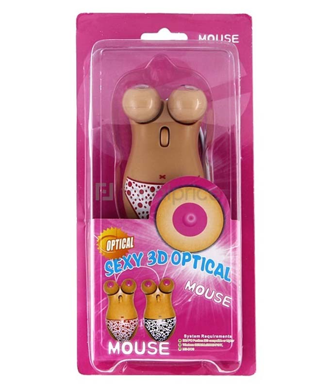 Hua Novelties 3D Boobie Mouse Novelty Computer Mouse with Breast Click Buttons - - Bachelorette and Bucks