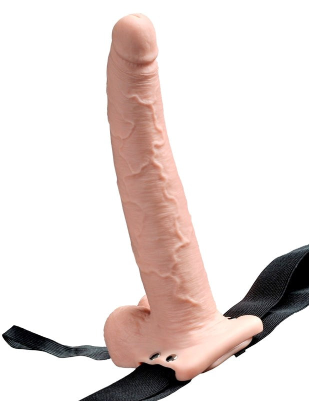 Pipedream Products Fetish Fantasy 9 inch Vibrating Hollow Strap On with Balls - - Realistic Dildos