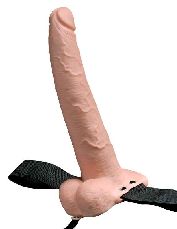 Pipedream Products Fetish Fantasy 9 inch Vibrating Hollow Strap On with Balls - - Realistic Dildos
