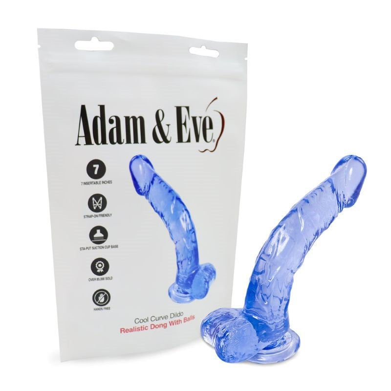 Adam & Eve COOL CURVE Jelly Dong Curved Dildo for G Spot and P Spot - - Realistic Dildos