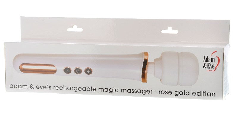 Adam & Eve Rechargeable Magic Massager Rose Gold Wand Vibrator - - Personal Massagers