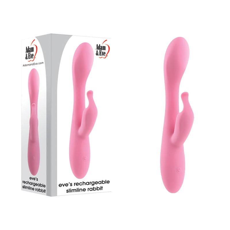 Adam & Eve Rechargeable Slimline Rabbit Dual Stimulation - - Rabbit Vibrators