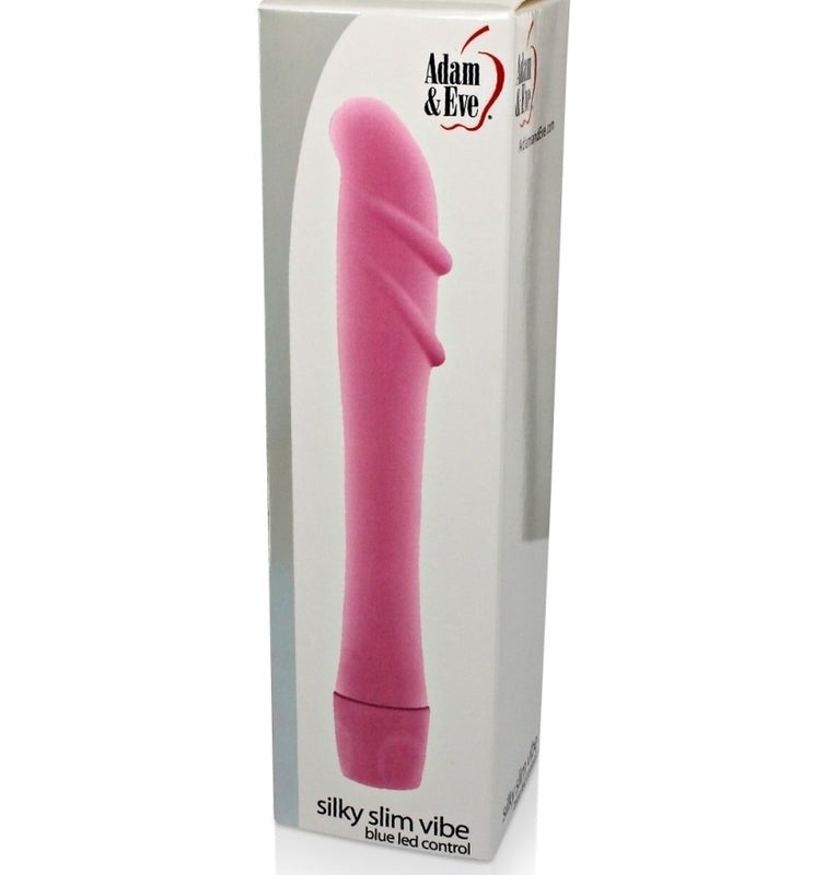 Adam & Eve Silky Slim G Spot Vibrator with LED Controls - - G-Spot Vibrators