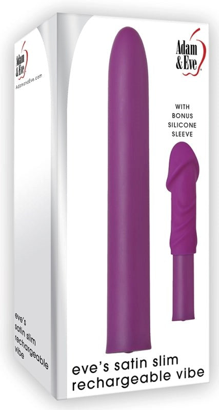 Adam & Eve Eves Satin Slim Rechargeable Vibe with Tapered Tip - - Personal Massagers
