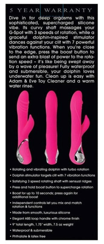 Adam & Eve The Dancing Dolphin Rabbit Vibrator - - Rabbit Vibrators