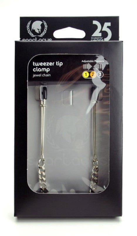 Adjustable Tweezer Clamps - Jewel Chain Try It Tonight - - Nipple and Clit Clamps