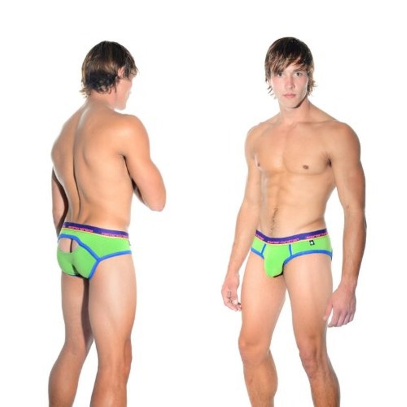 Andrew Christian Almost Naked Eclipse Brief With Show It Lime Eclipse Window - - Mens Briefs And Boxers